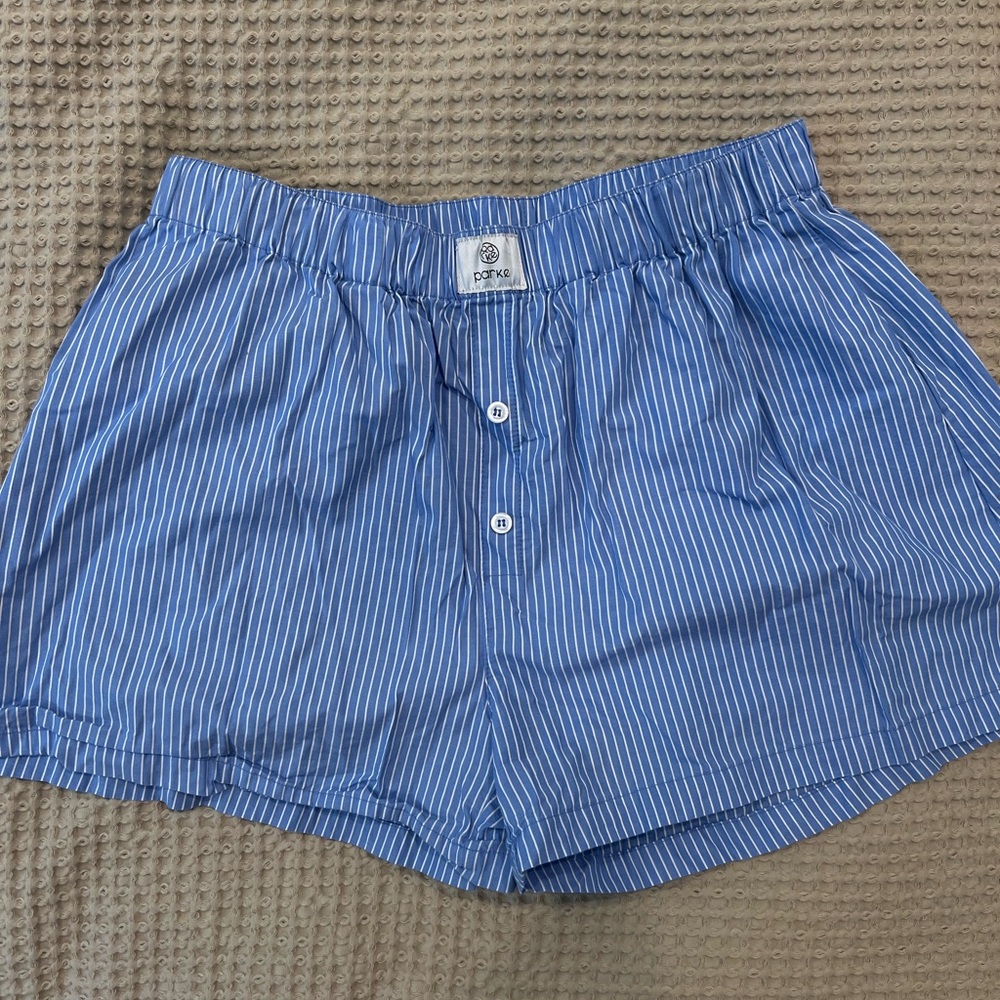 PARKE Blue Striped Boxer Shorts